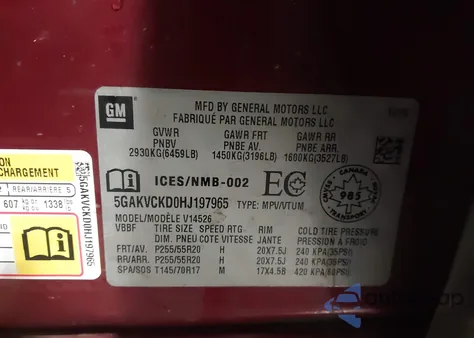 2017 Buick Enclave Premium из США, поврежденный, VIN 5GAKVCKD0HJ197965